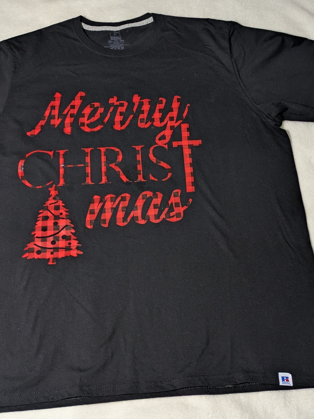 Russell Athletic XXL Custom Merry Christmas Graphic T-Shirt